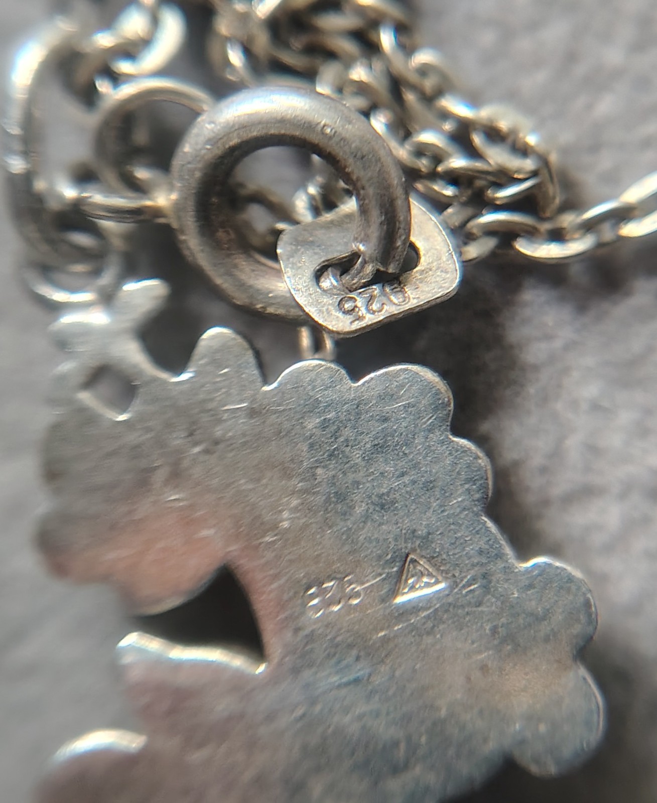 835 Silver Flower Bouquet Pendant with 925 Silverchain Vintage
