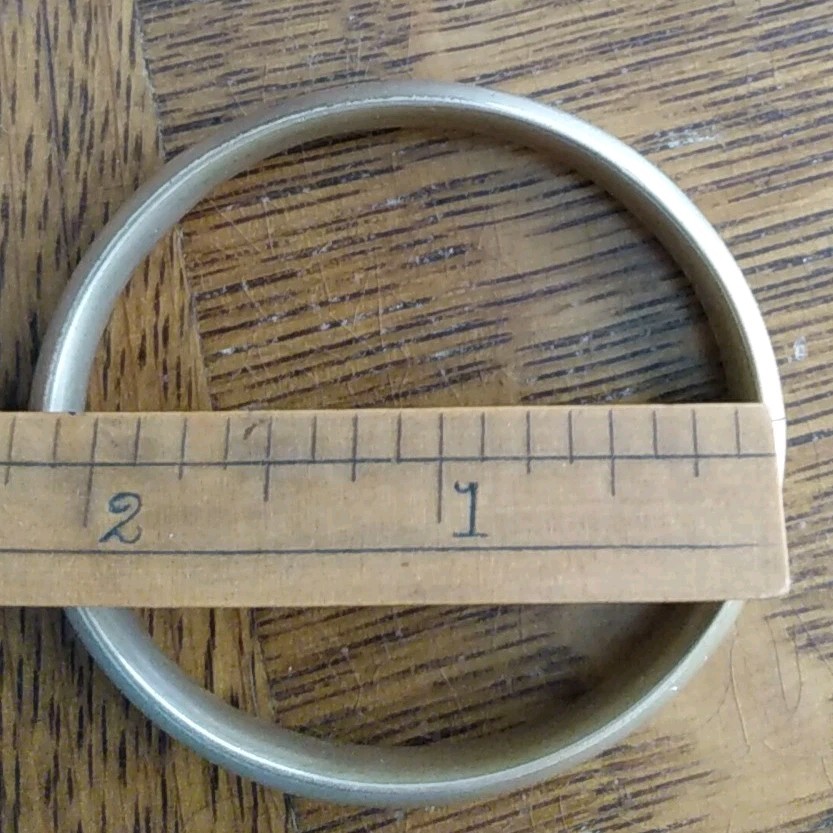 Antique Gold Filled Frosted Finish Hinged Bangle Bracelet With Initials 14.7 Gr
