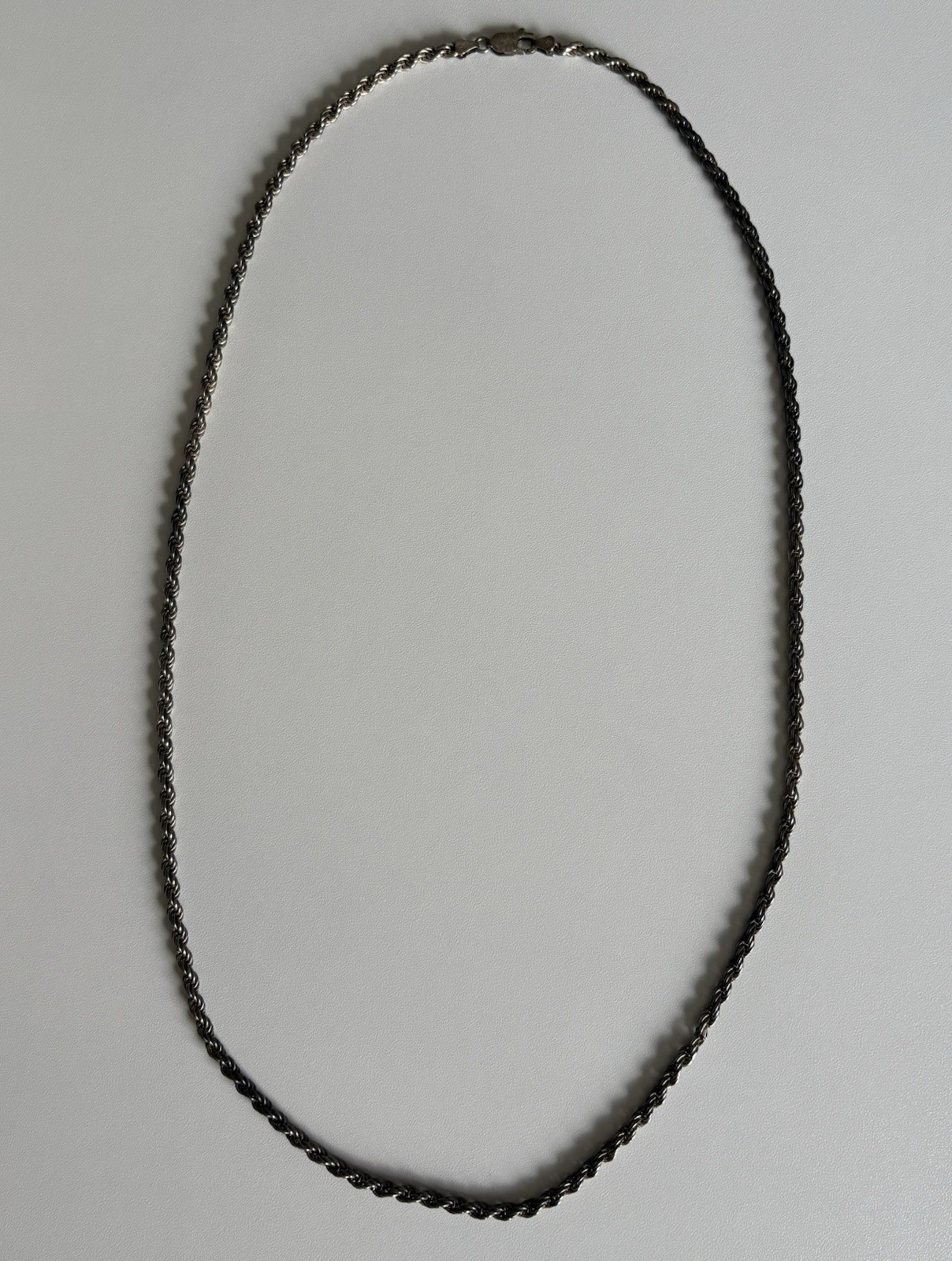 Vintage Sterling Silver 925 Twisted Rope Chain 30” Necklace 37.40g Italy 4mm TFT