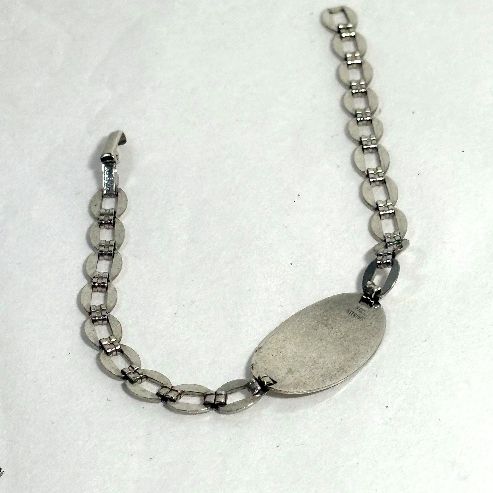 Vintage Signed FCC Sterling ID Bracelet Engravable 7″