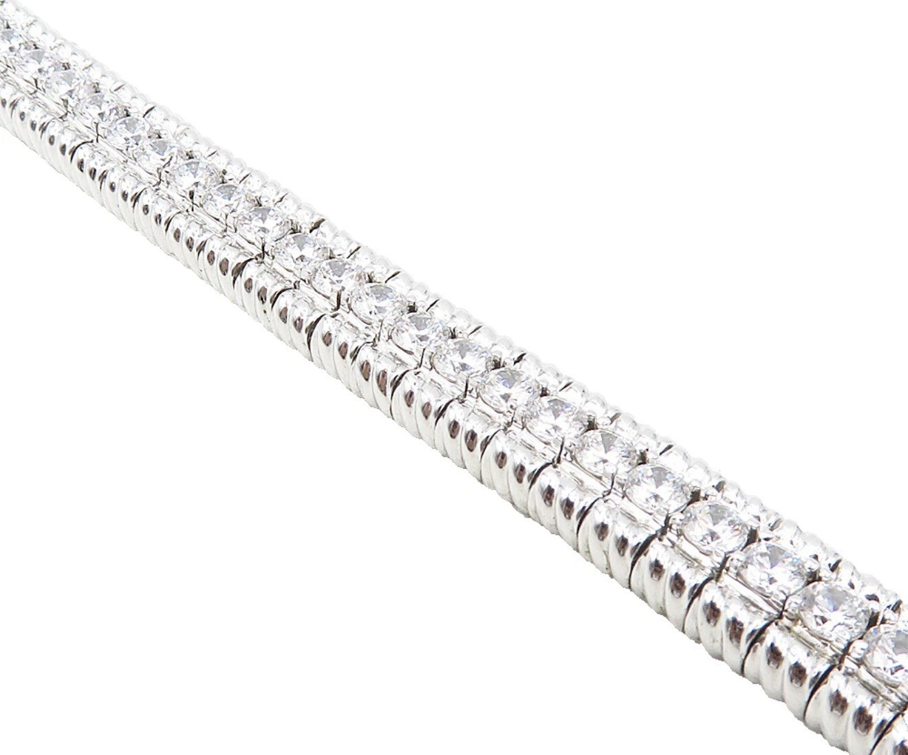 Sterling Silver Sparkling Hinge Chain Bracelet CZ925