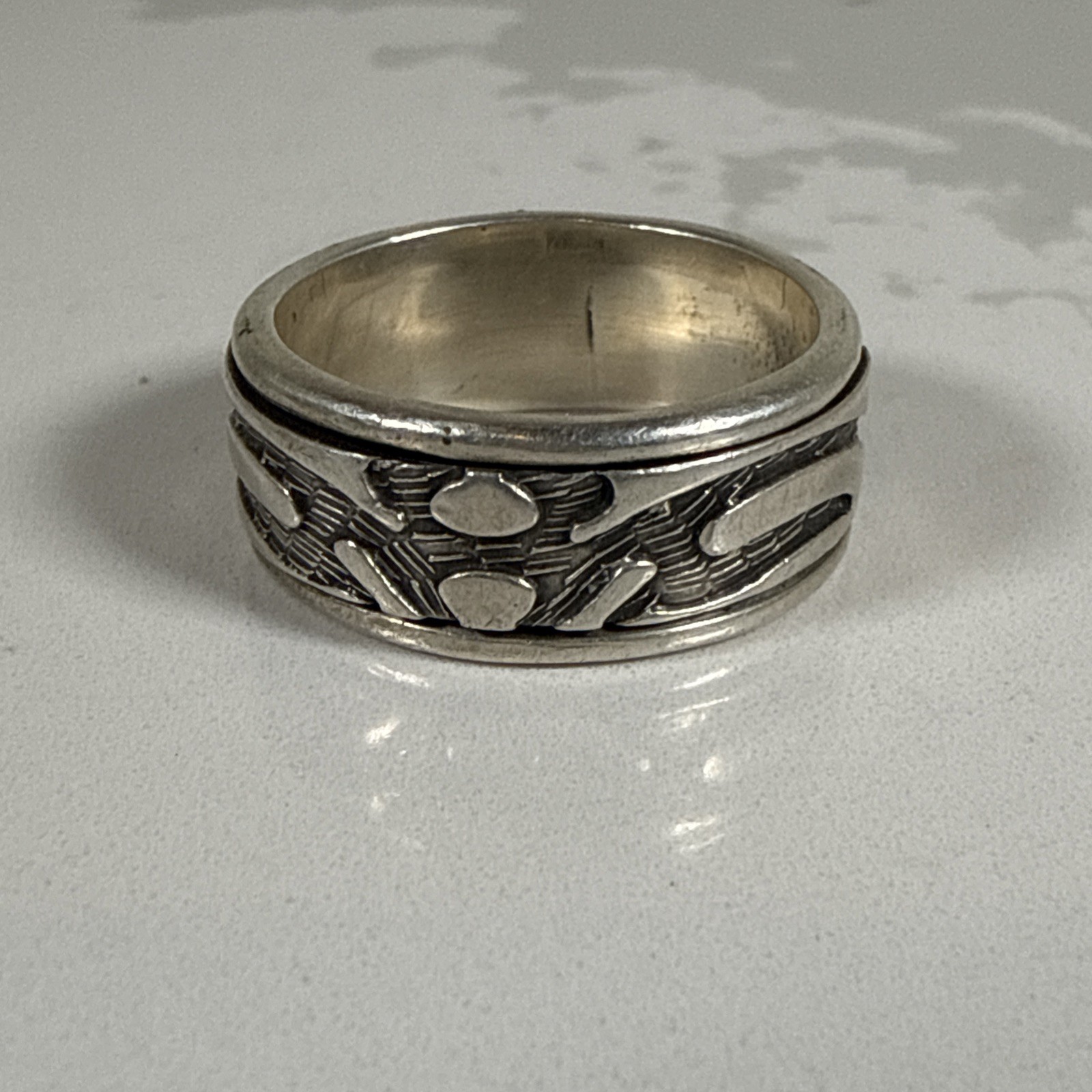 .925 Sterling Silver Vintage Spinner Ring See Pics For Size**