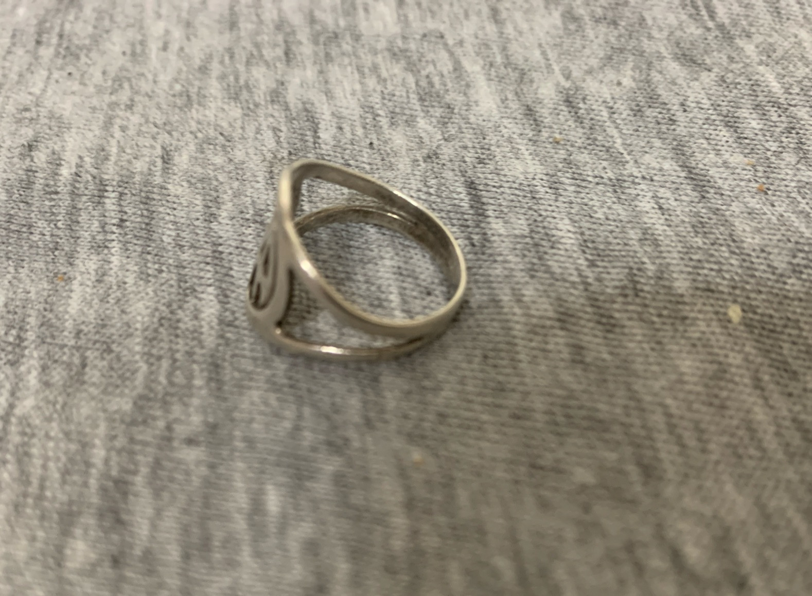 Vintage Sterling Initials N-A Letters Band Ring 3.5 Size