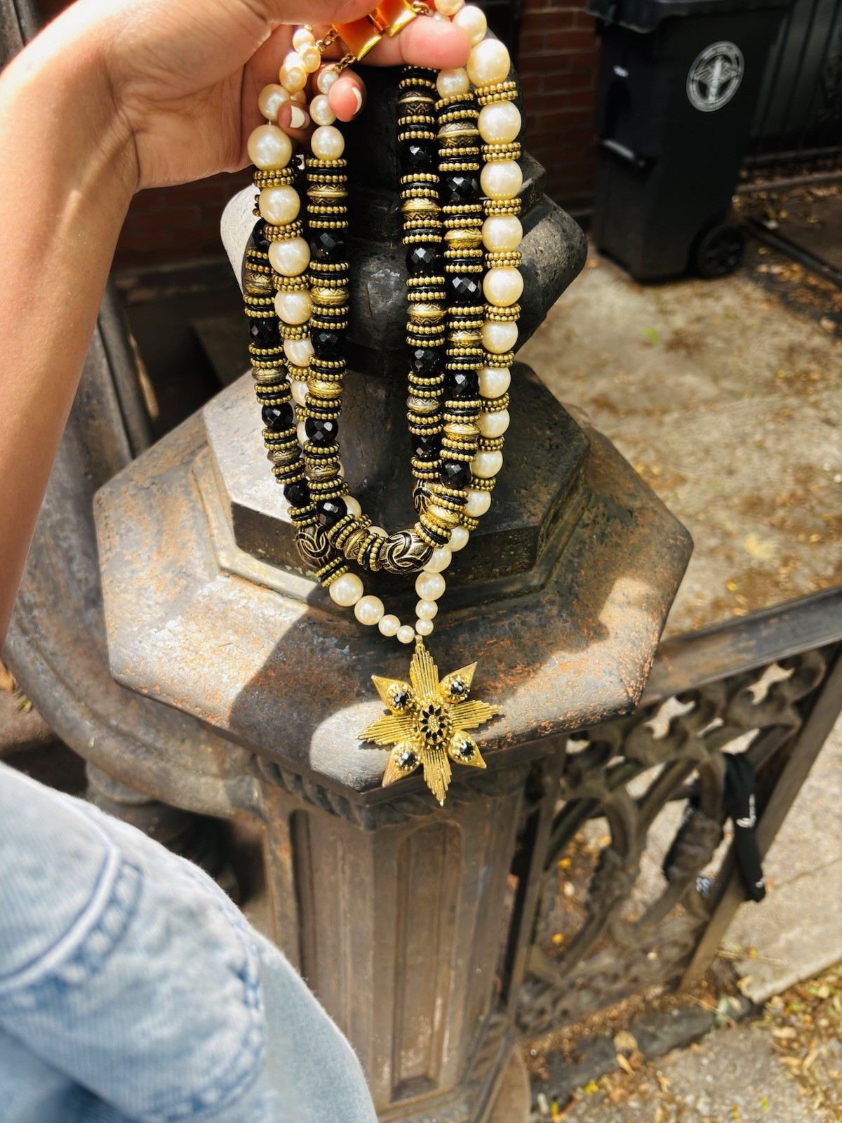 Vintage Pearls & Beads 3 Layer Necklace