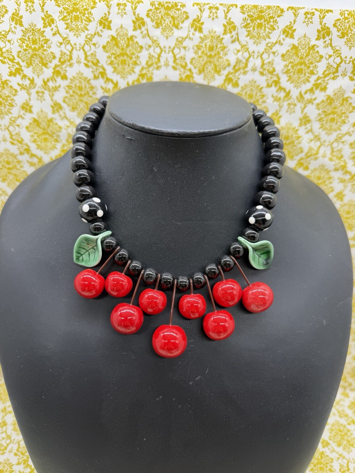 Lot Ruby z Candace Flying Colors Vtg Ceramic Necklace Bright Colors Cherries