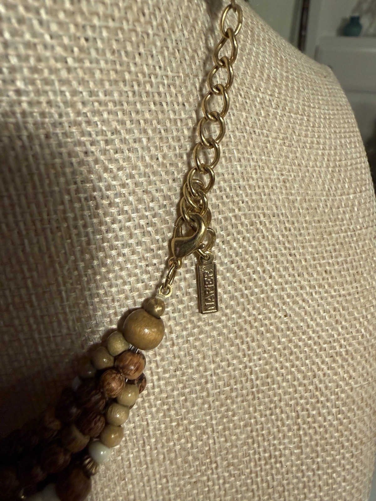 Vintage Napier Beaded Choker Necklace Bead Twist Costume Designer Jewelry