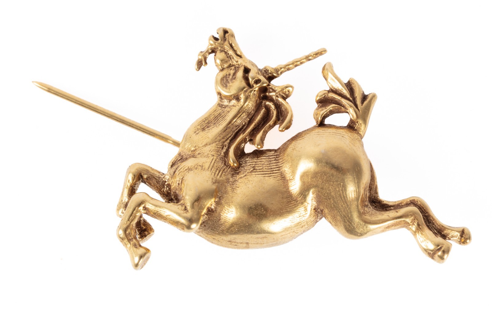Vintage MMA Metropolitan Museum of Art Gold Tone Unicorn Brooch Pin GO MMA