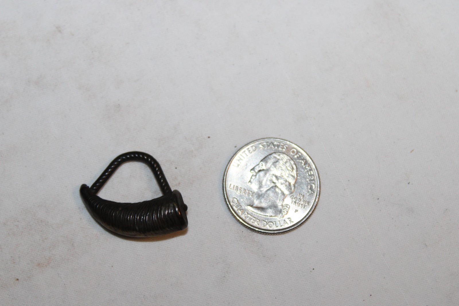 Vintage Davy Crockett Horn-Shaped Silver Tone Classic Retro Charm Pendant