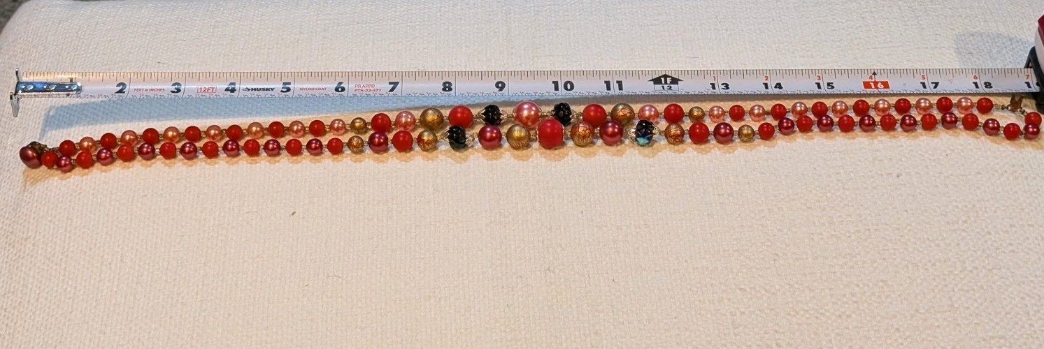 Vintage Bead Necklaces Marked Japan & Hong Kong, Lot Of 3