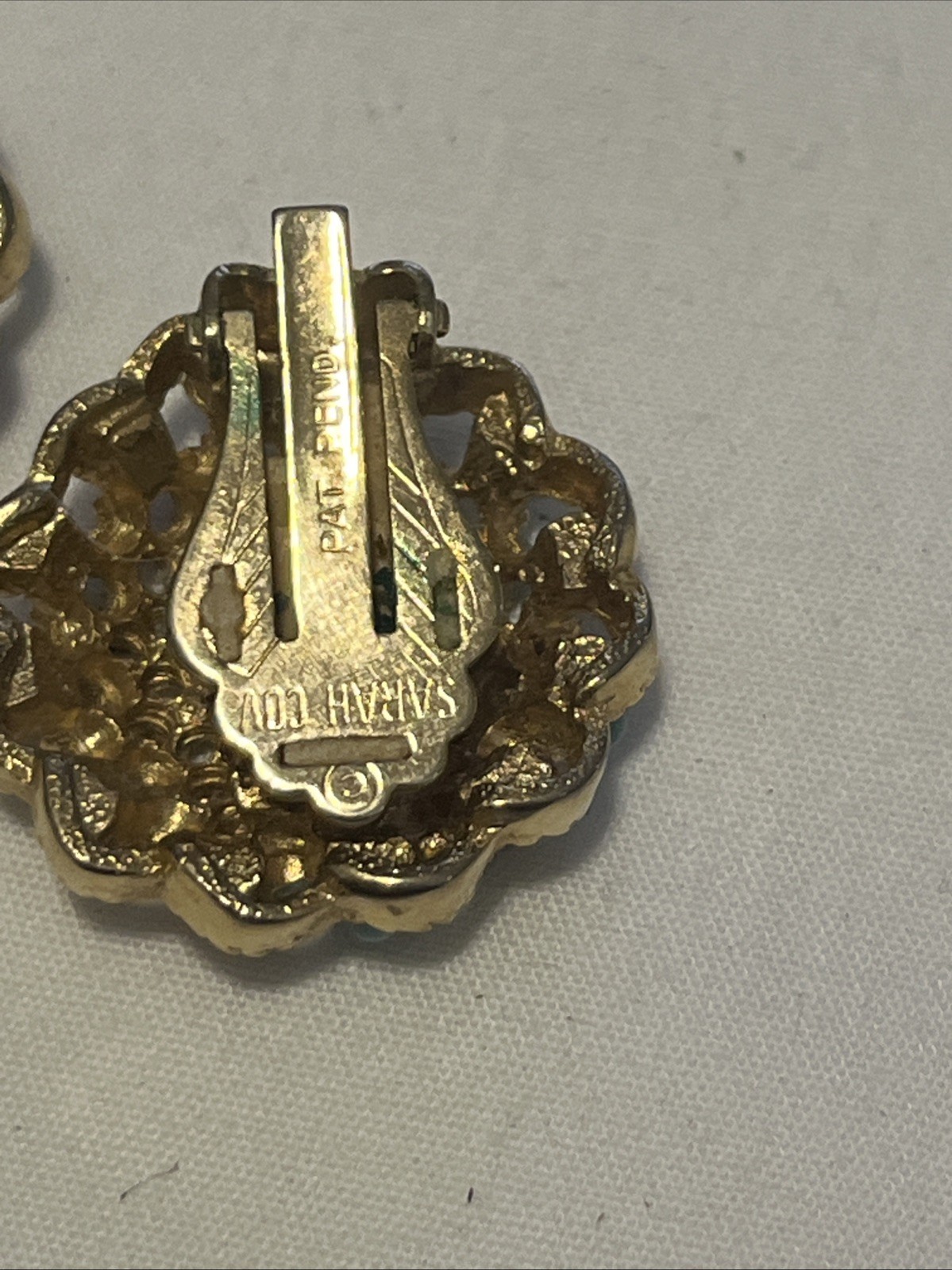 Vintage 1960s Sarah Coventry Song of India Brooch Pin Set with Clip On Earrings