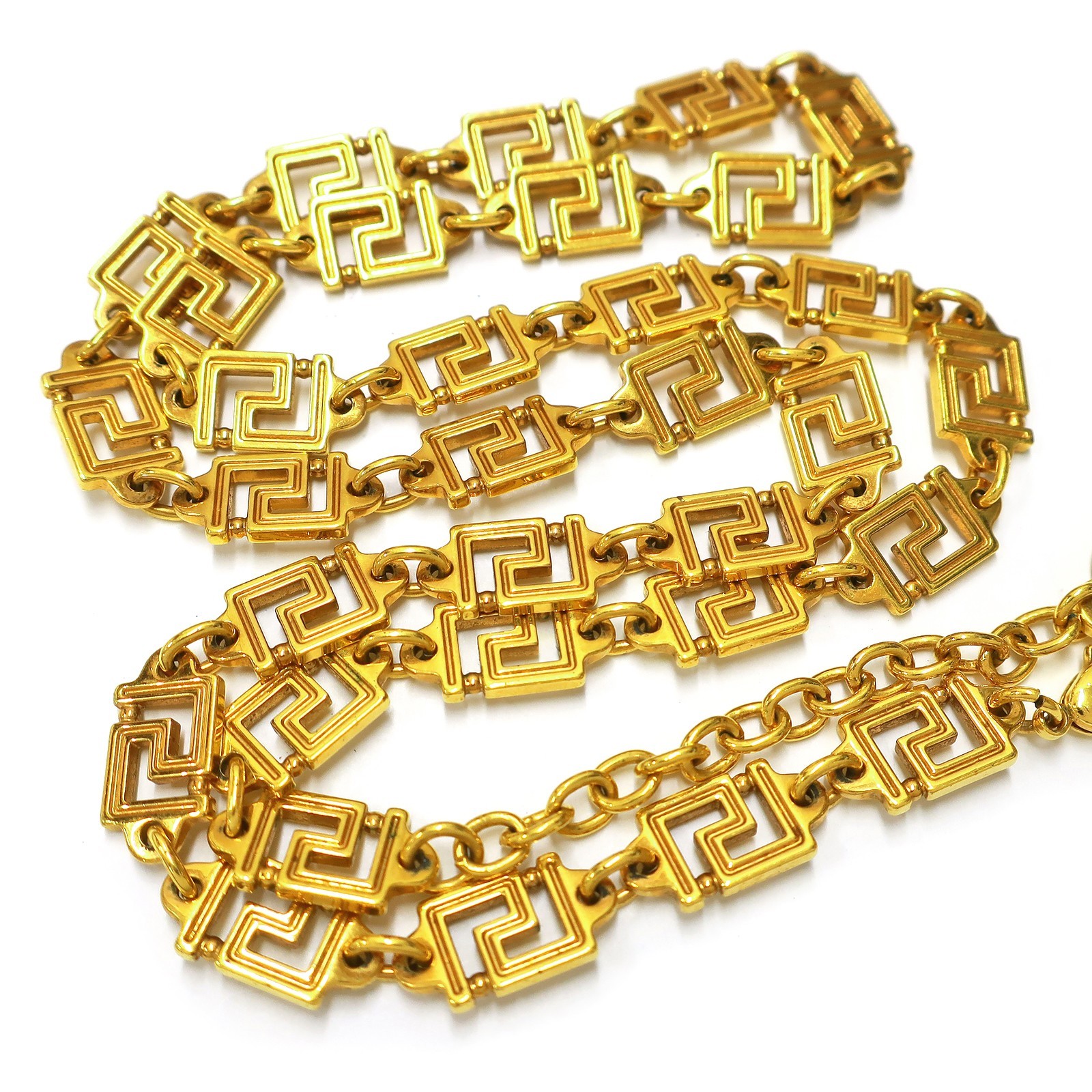 VERSACE Gold Plated Medusa Chain Necklace Pendant #1367c Rise-on
