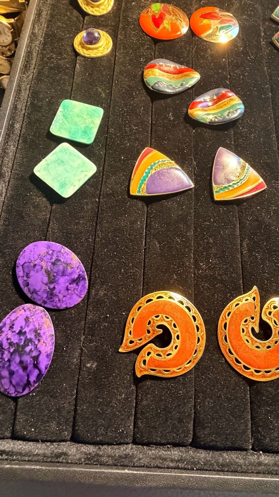Vintage 1980s-1990s Assorted Statement Earring Collection (Lot of 7 Pairs)