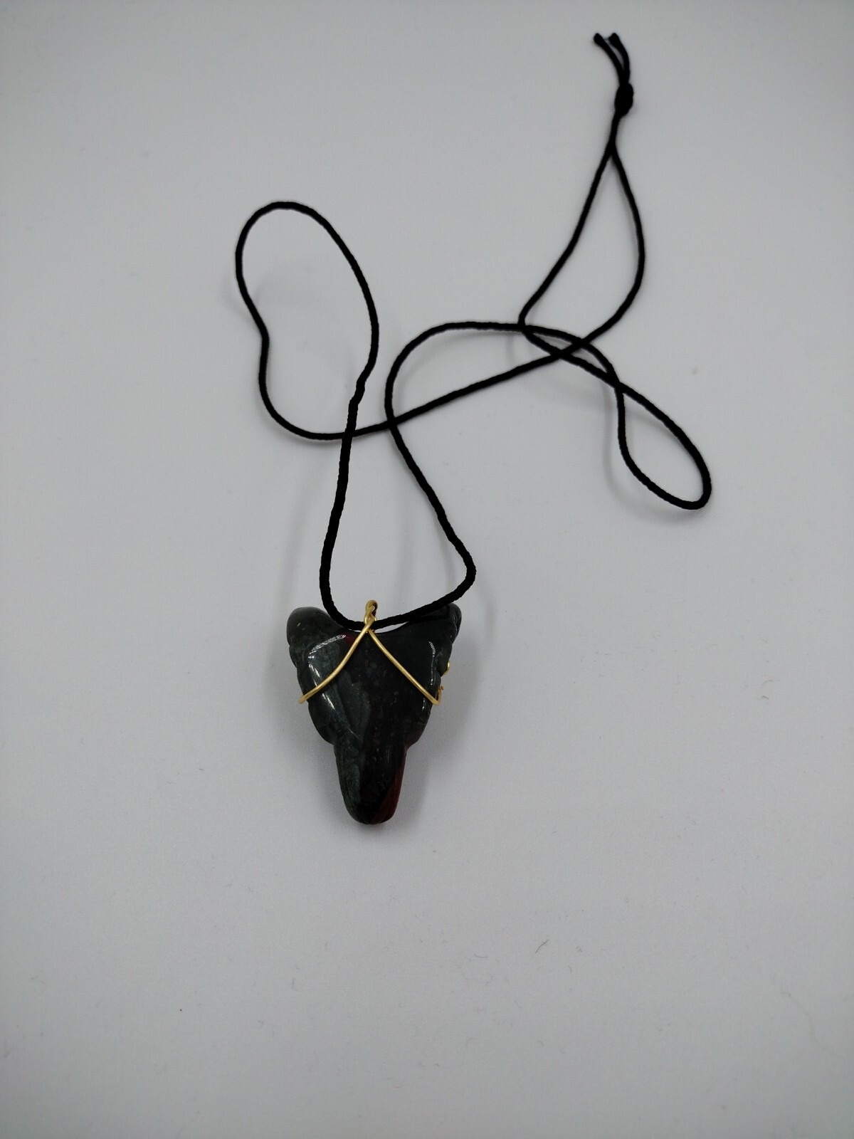 22728 Wire Wrapped Wolf Head African Bloodstone Gemstone nickel-free
