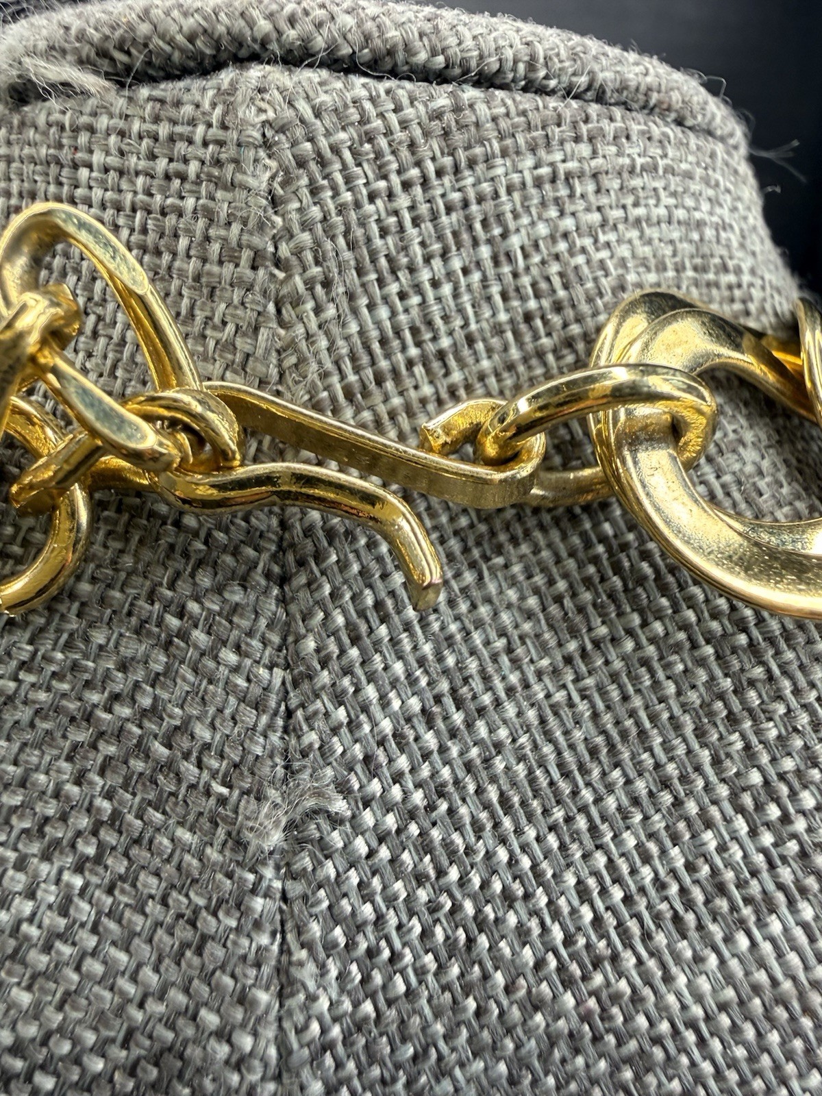 Vintage Gold Tone Necklace Double Link Curb Chain 18” Adjustable Weighs 3.2 Oz
