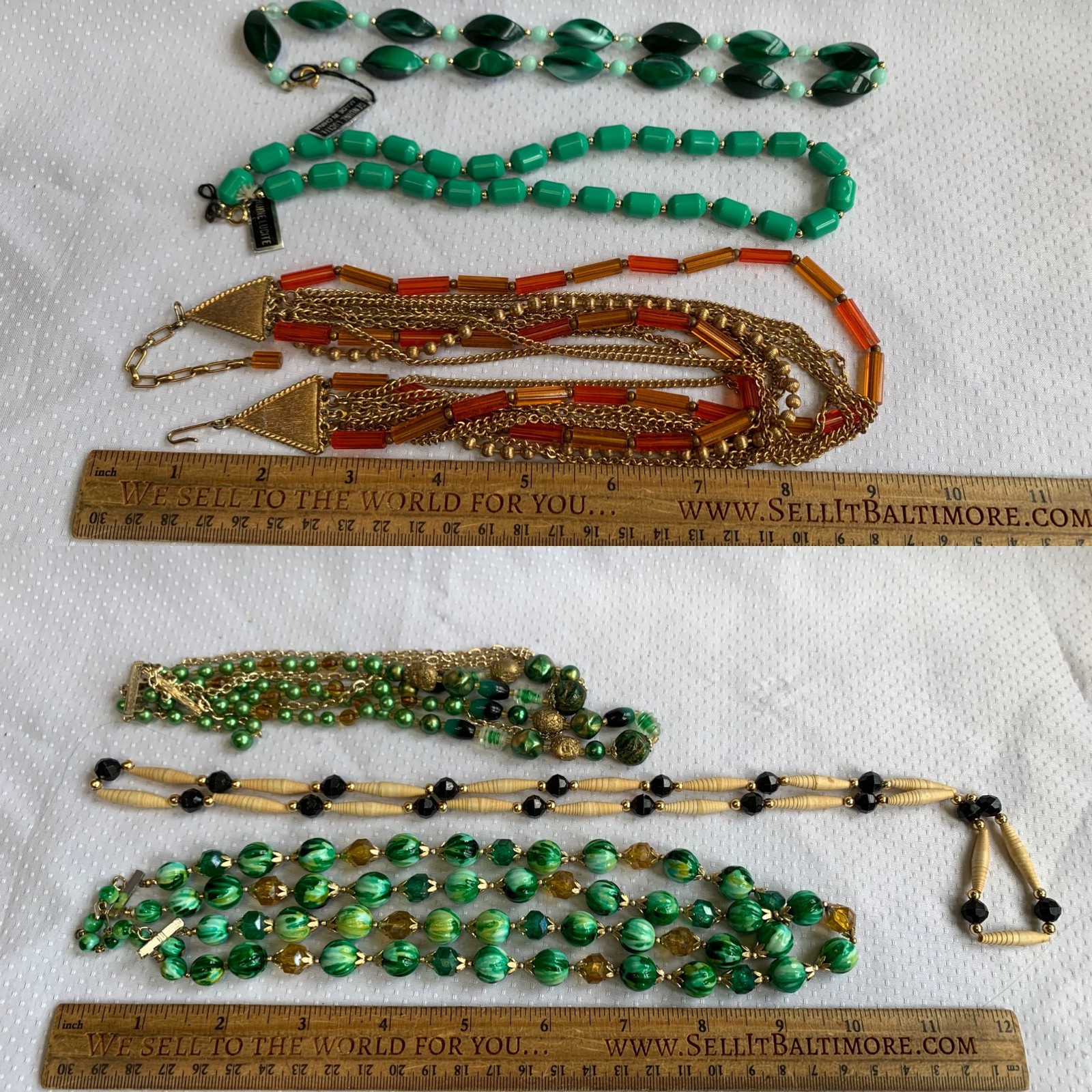 Vtg Costume Jewelry Lot Heidi Klum Trifari Rhinestone Pearl Lucite Bead