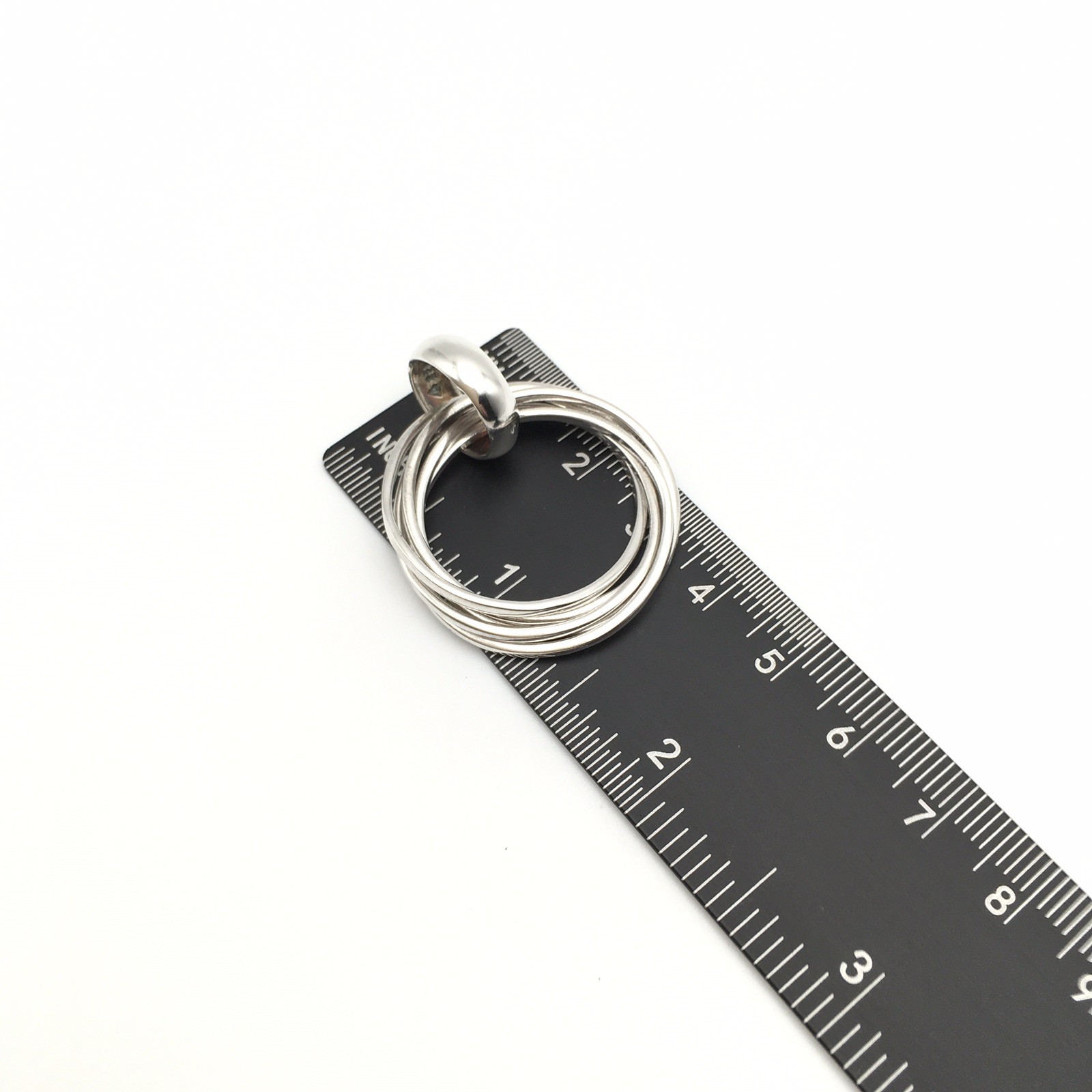 Sterling Silver SILPADA Intertwined 5 Ring Pendant Marked 925 India 10g #76