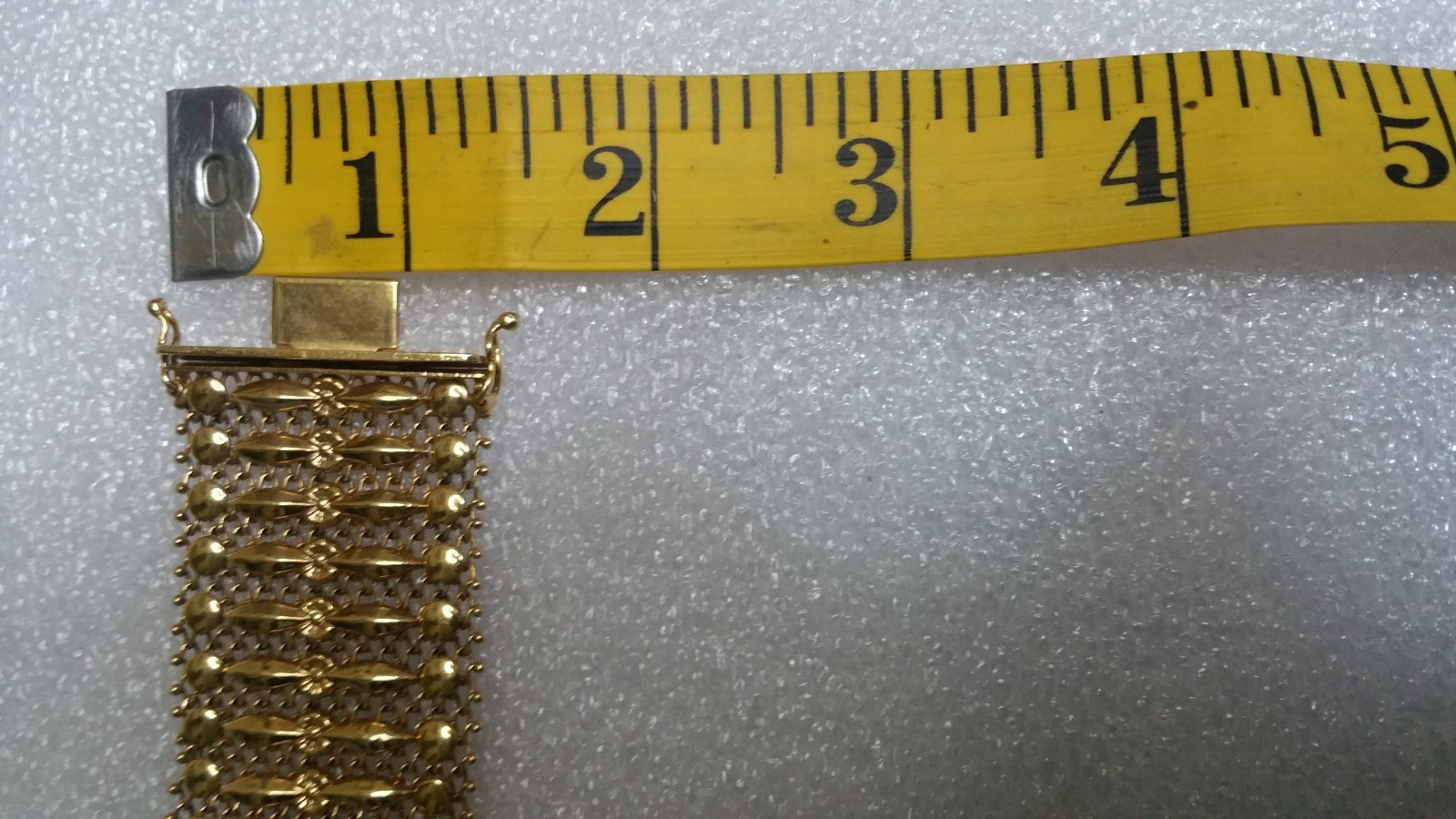 Italian Mesh Bracelet 18k Gold Charm Wide Vintage Yellow Woven Women’s Men’s Old