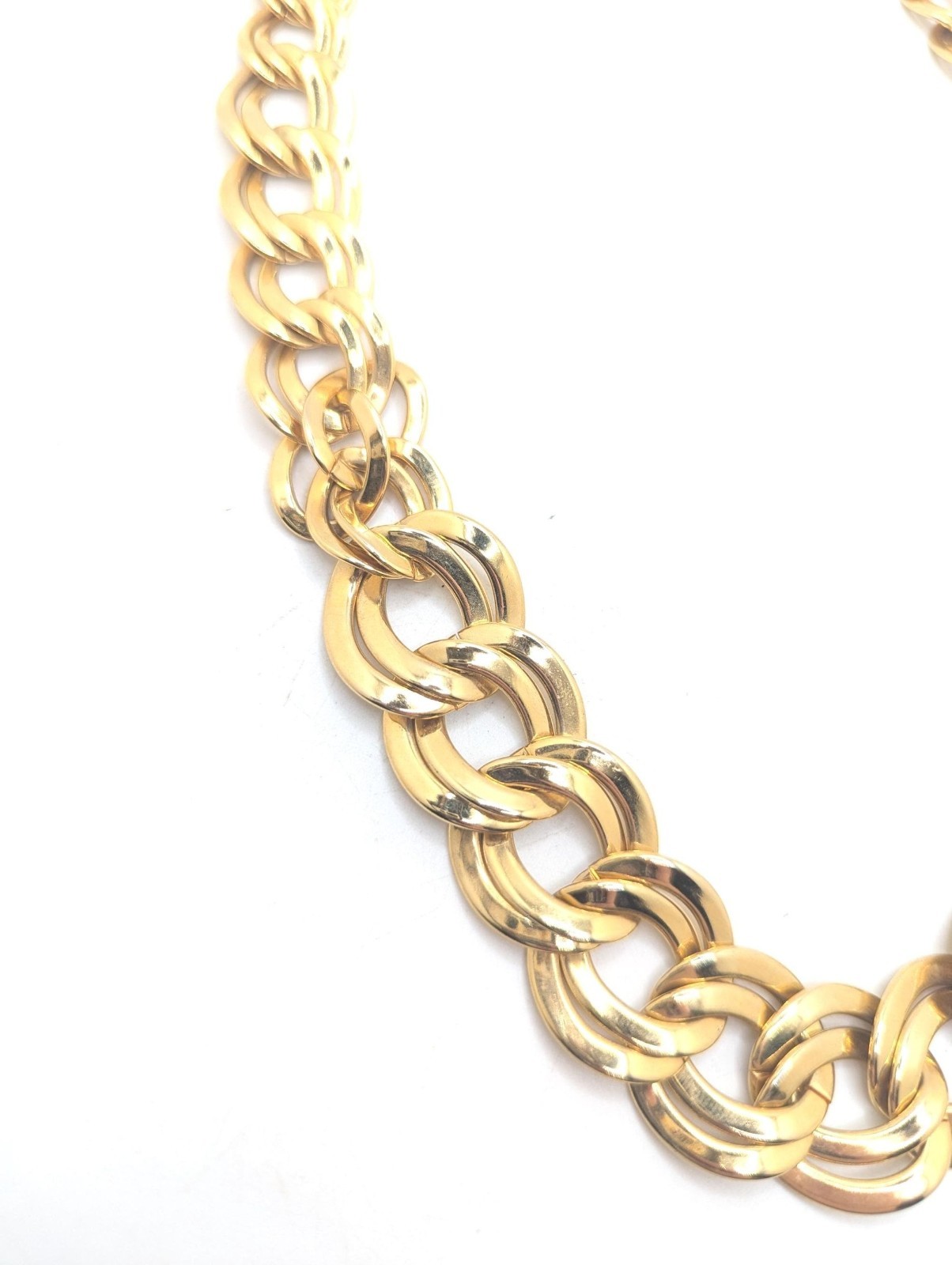 Vintage Gold Chain Choker Necklace Collar 1980s 1990s Chunky Statement Costume