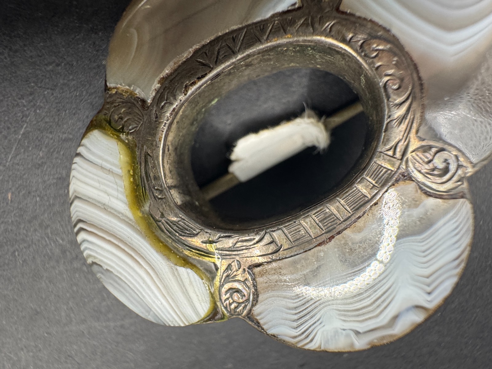 Victorian Scottish Agate Brooch Sterling Silver