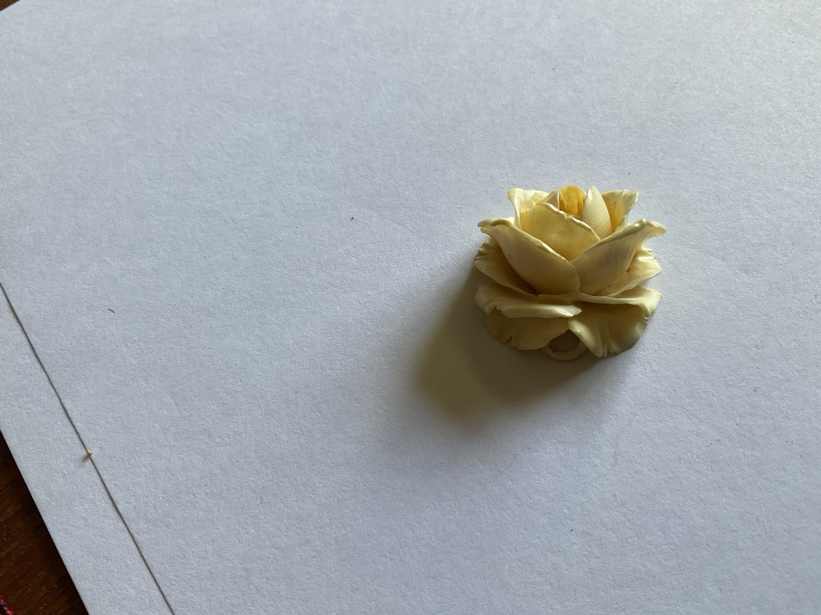 Vintage Carved Rose Pendant Unknow Material At Least 85 Years Old Perfect