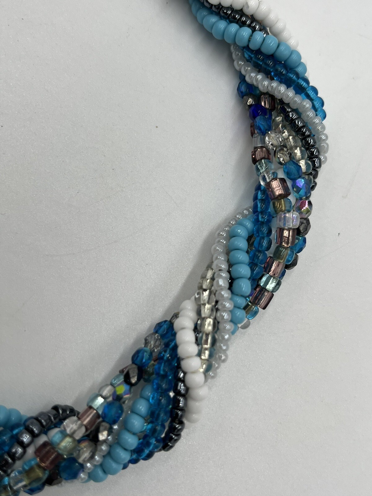 VTG Multiple Strand Twisted Beaded Necklace 18″