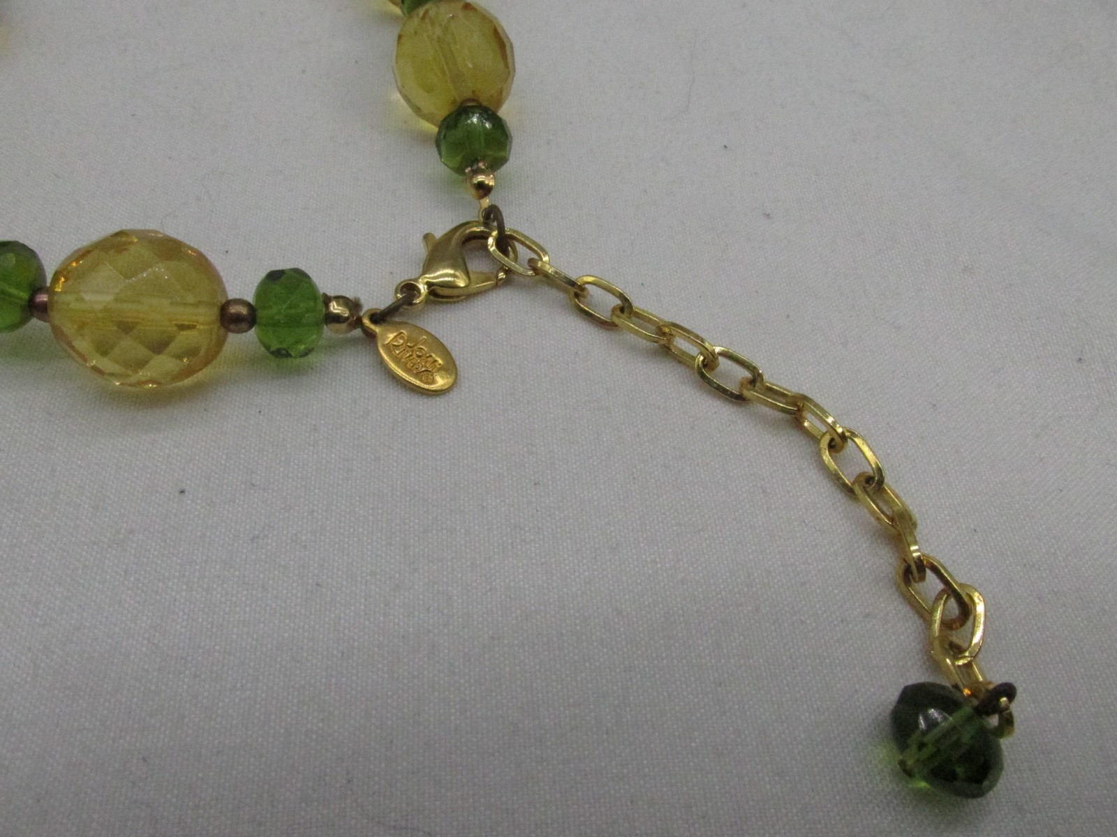 Joan Rivers Czech Republic Yellow & Green Faceted Beaded Necklace 36-39″