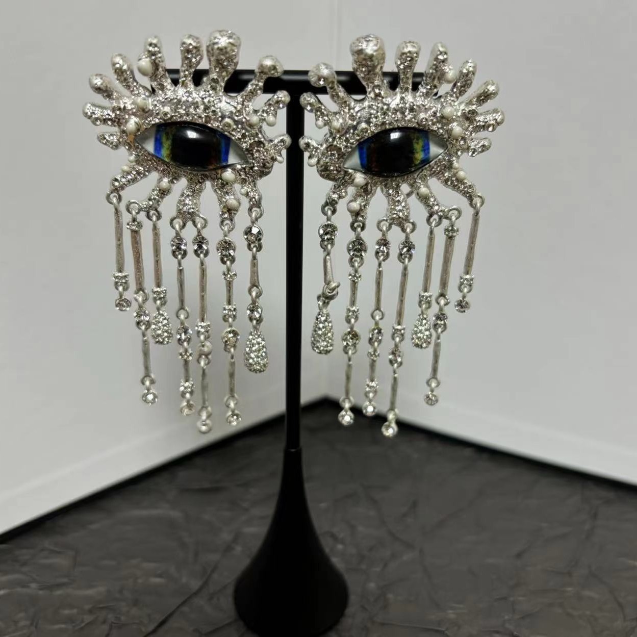Schiaparelli vintage Eye Tassel Ear Piercing Pin WITH BOX