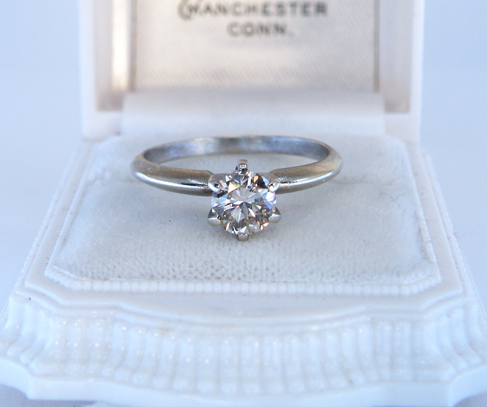 14k Natural .50ct Round Diamond Engagement RING Sz 5.5 Brown Yellow Color Change