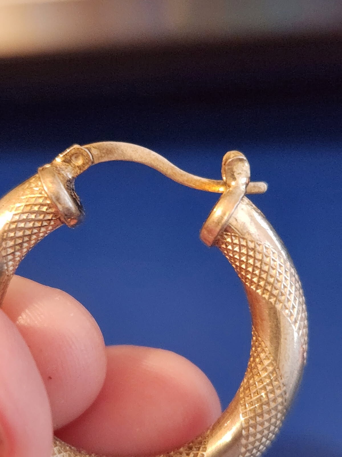 Sterling Silver Textured Hoop Earrings