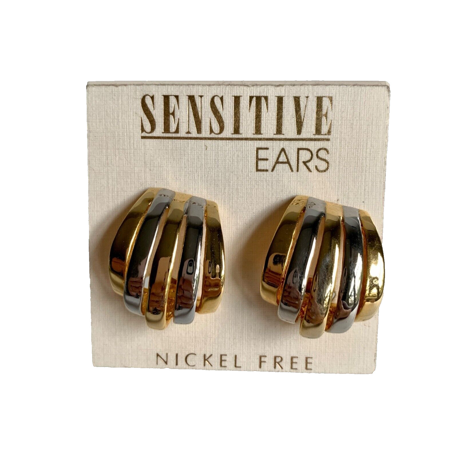 Sensitive Ears Nickel Free Clip On Earrings Vintage Gold Silver