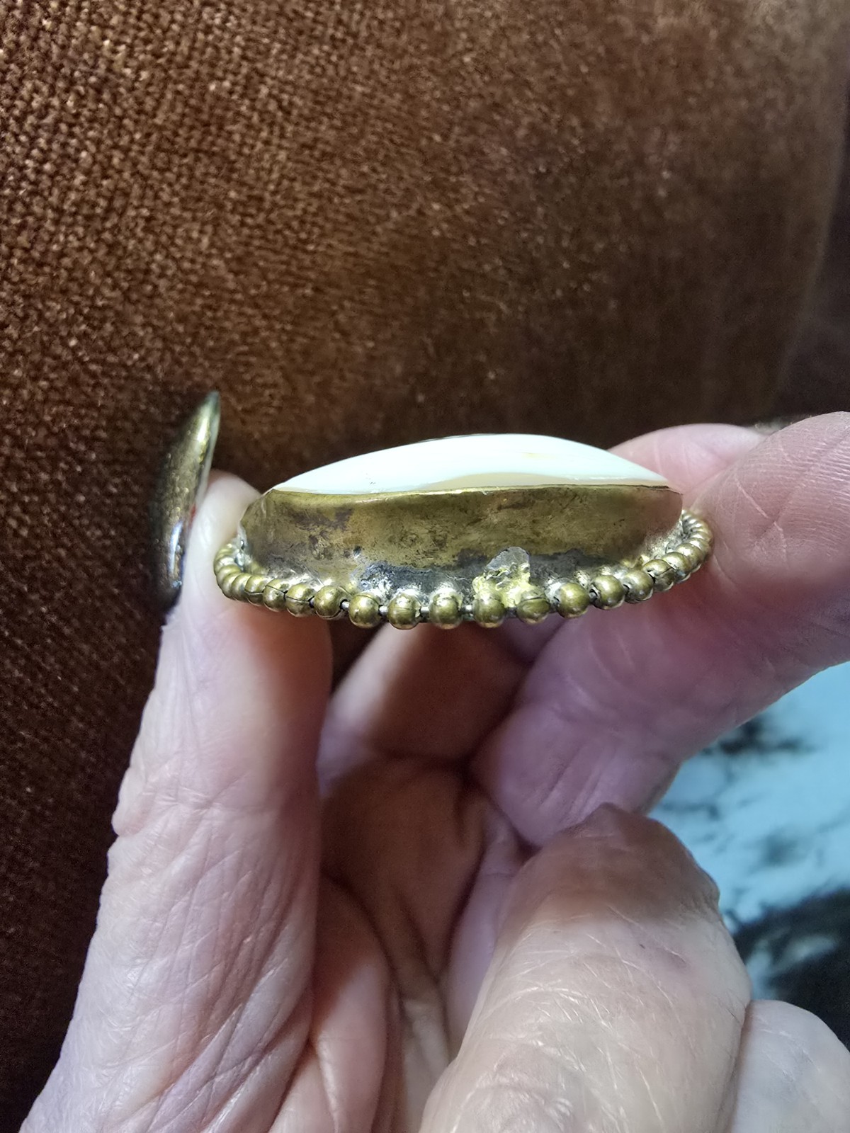 Vintage Shell Cameo Brooch Pendant