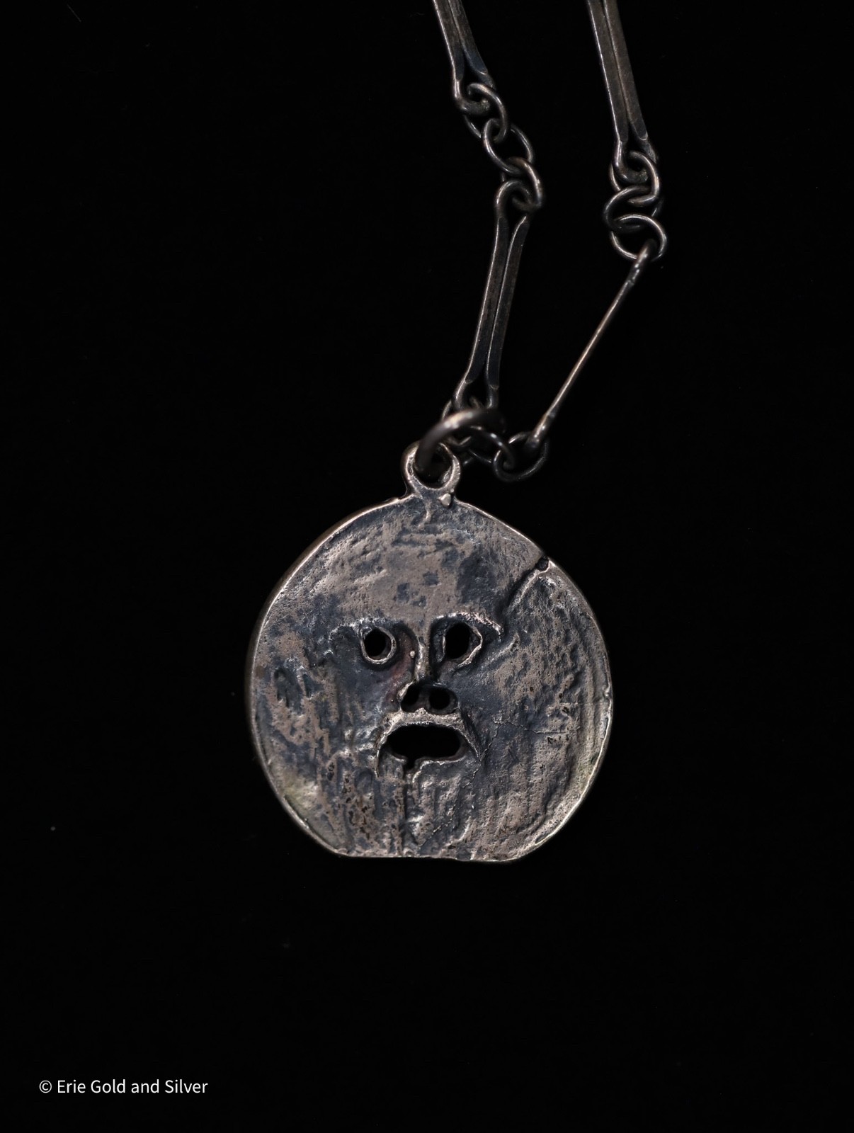 Ed Levin Sterling Silver Abstract Bocca Della Verita 22″ Necklace – RARE