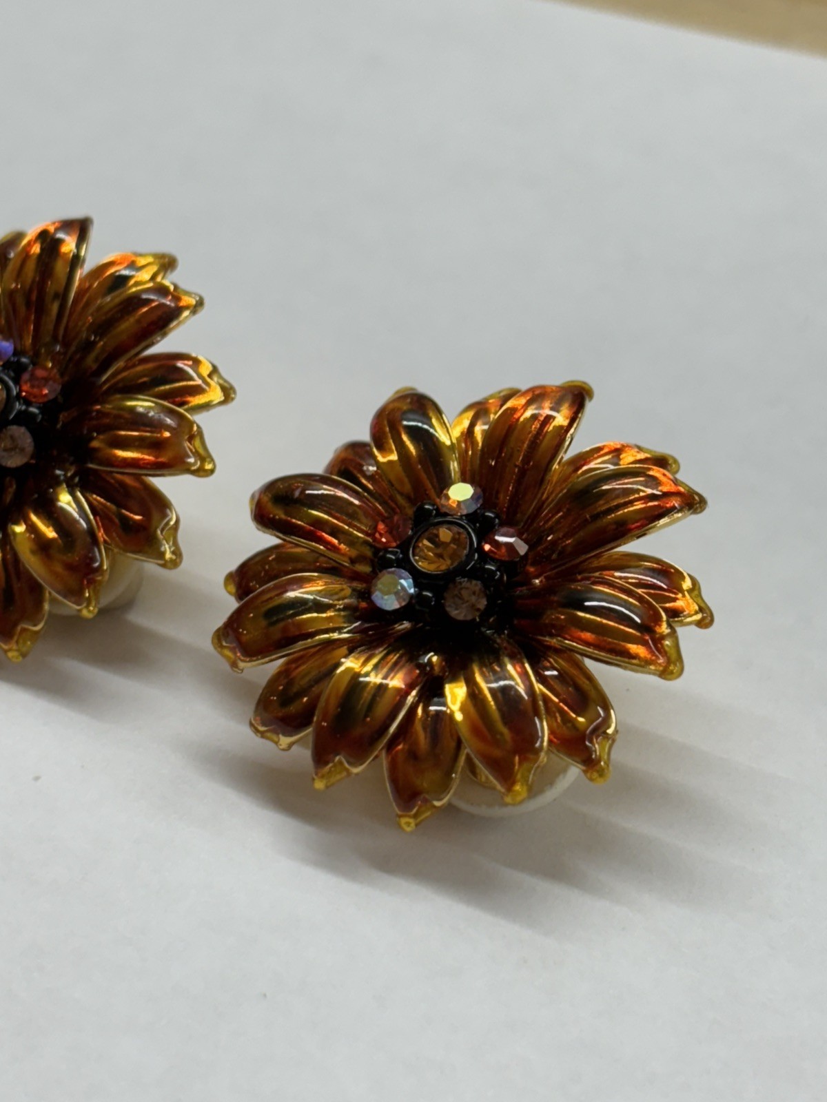 JOAN RIVERS SUNFLOWER EARRINGS, FLOWERS COLLECTION, Clip Earrings, SIGNED