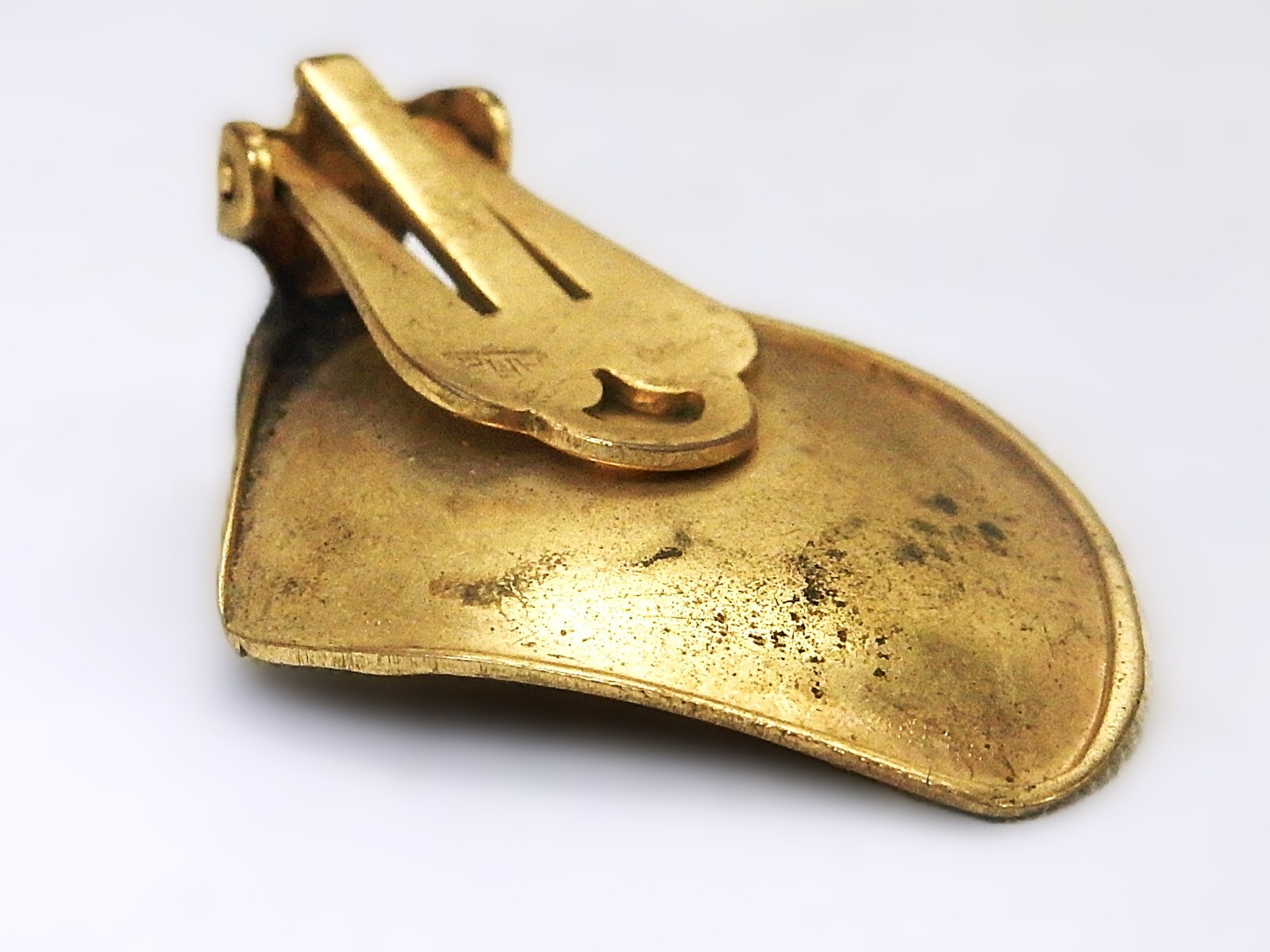 Vintage Gold Tone, Textured Modernist Clip-On Fashion Earrings, GERMANY- JWL-677