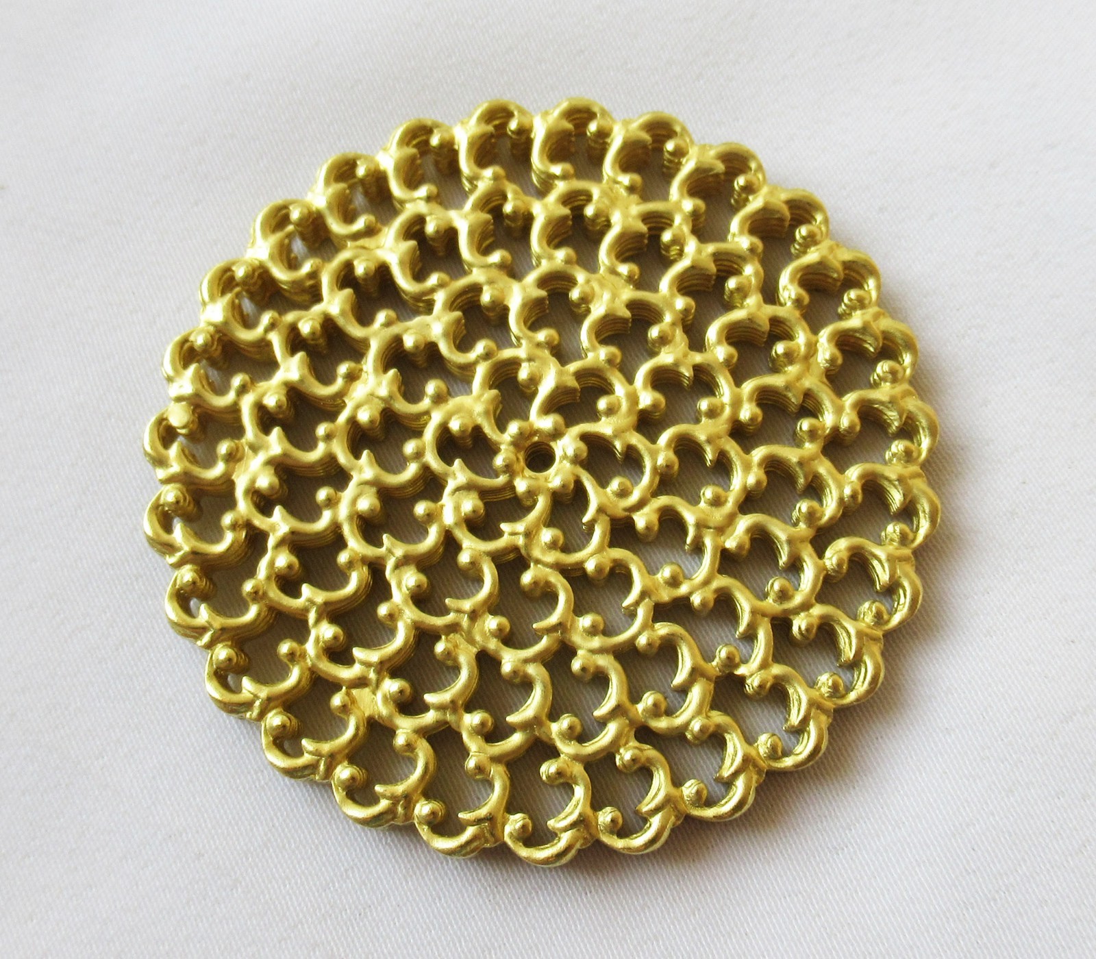 30pcs Round Brass Filigree Stamping 48mm DIY Craft Findings Wholesale Supplies