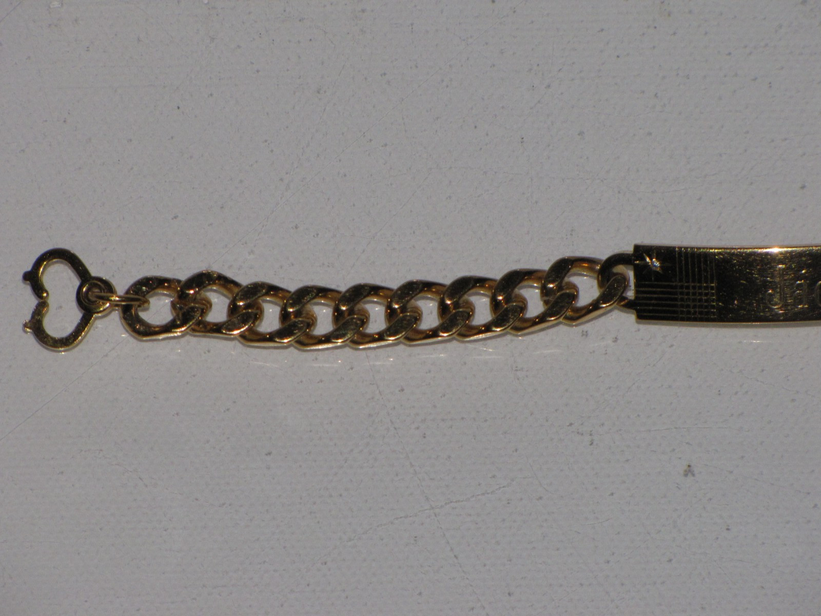 Vintage Speidel USA Personalized ID Bracelet Gold Tone Diamond Accent Mens