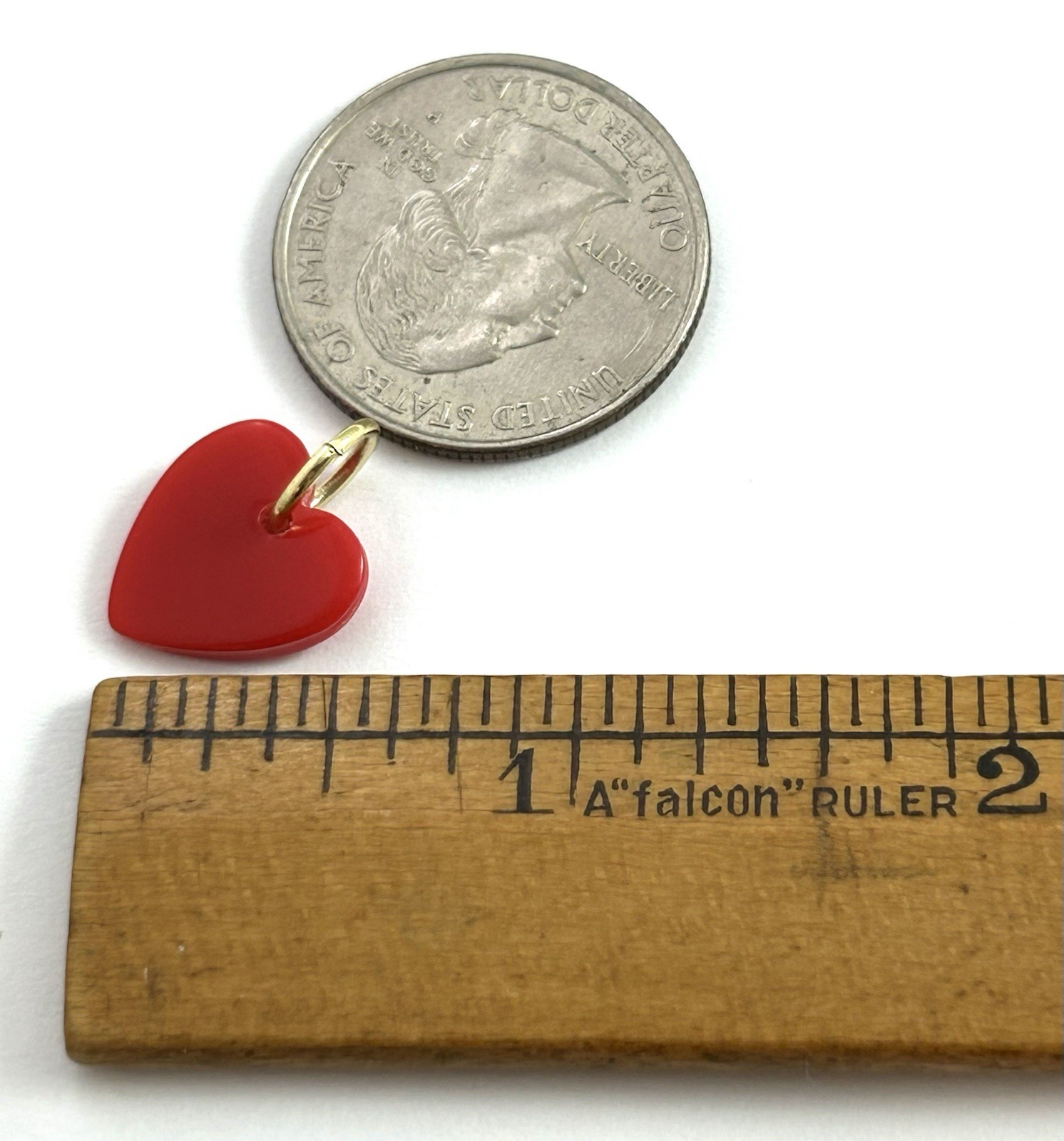Vintage Heart Charm Tiny Necklace Pendant Vintage Jewelry Dainty Red Heart