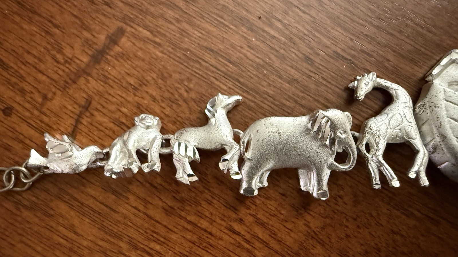Sterling Silver 925 Noah’s Ark Bracelet 7 Inch 22g Heavy Animal Charm