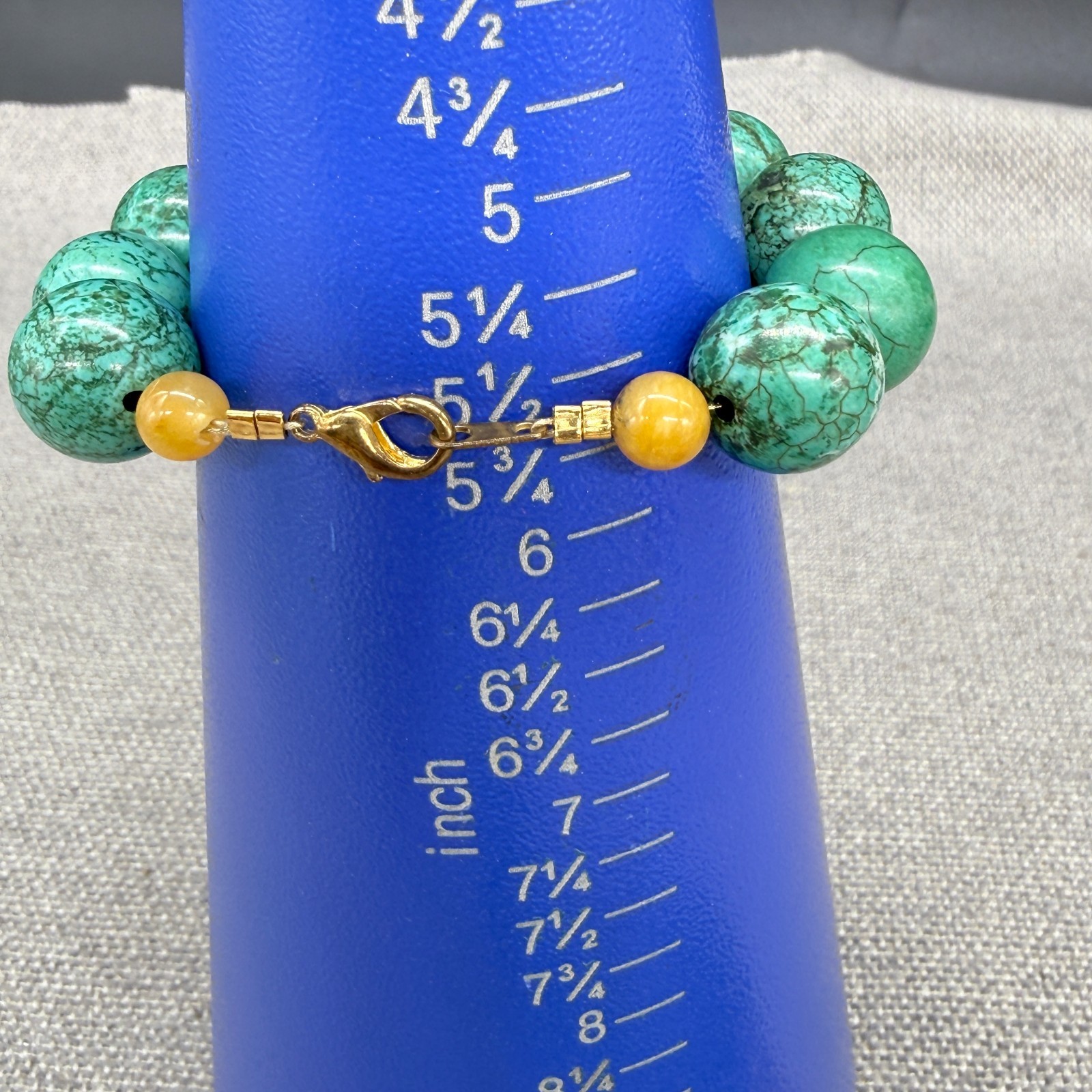 Vintage African Turquoise Necklace Bracelet Jewelry Set Large Heavy Chunky Boho