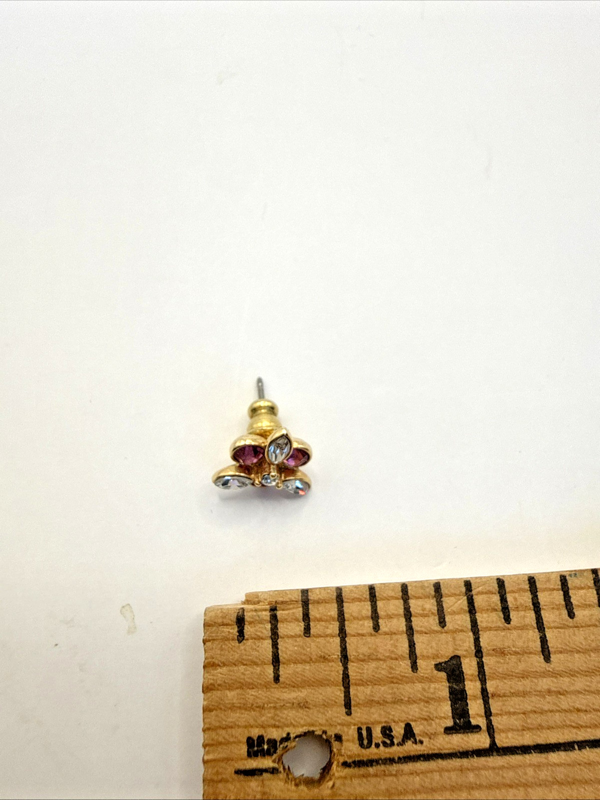 Avon 1985 Pink Sparkle Earrings Rhinestone Stud Earrings Gold Tone