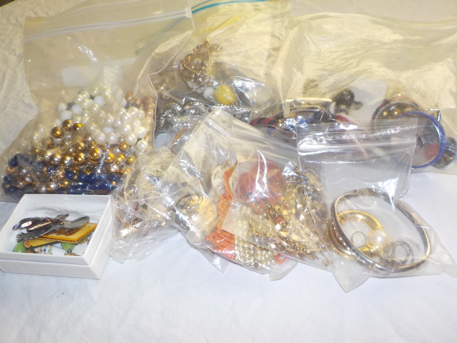3 Lbs Mixed Lot Jewelry Vintage Wearable, Resell, Craft pieces Beads