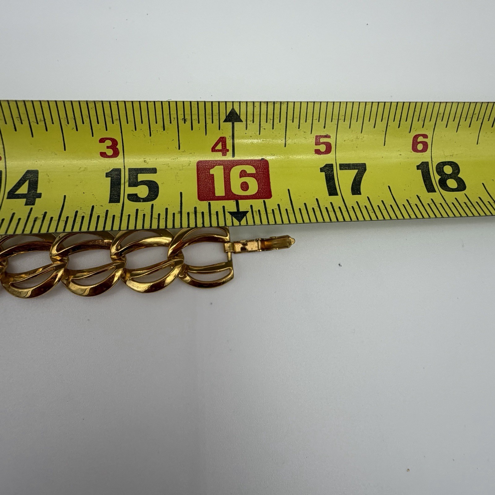 Vintage Napier Gold Tone Choker Link Chain Necklace Pat Number Mint