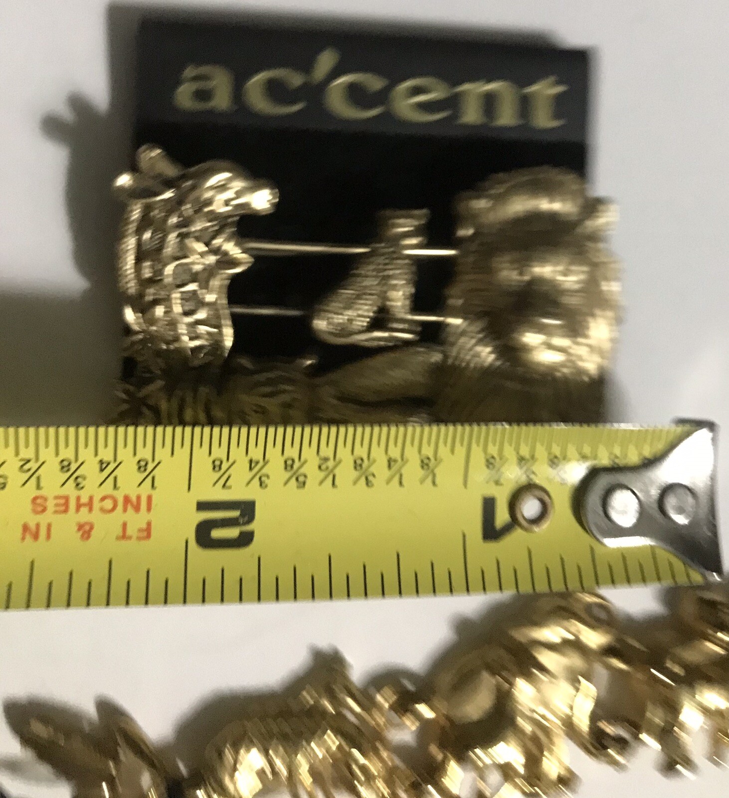 New Vintage AC’CENT Bible Noah’s Ark Animal Creatures Bracelet Brooch/Pin Set