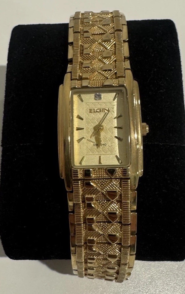 Elgin Women’s Diamond Quartz Watch EG286NB Gold Tone