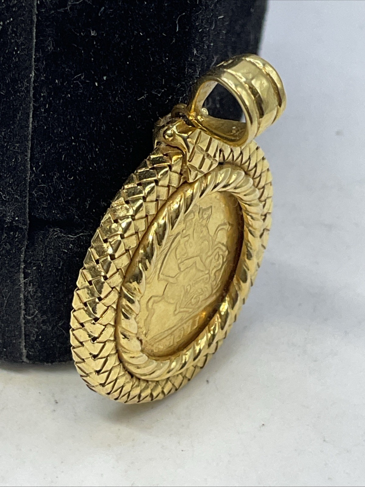 1911 GREAT BRITAIN KING GEORGE GOLD COIN in 21K Frame & Lock CUSTOMIZED CHARM