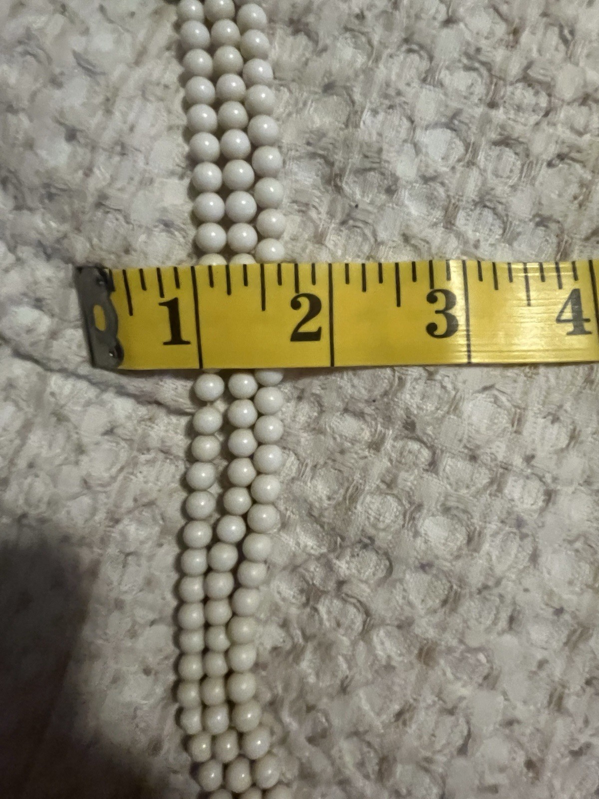 Vintage Costume Jewelry Set Bracelet Clip On Earrings White Beaded Japan Retro