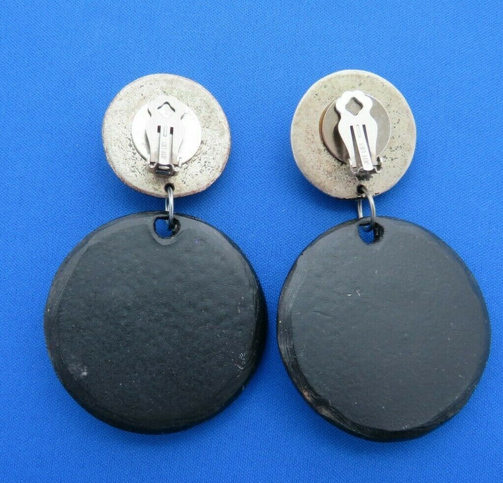 Unique Vintage Designer stamped Jeff Lieb Clip Earrings