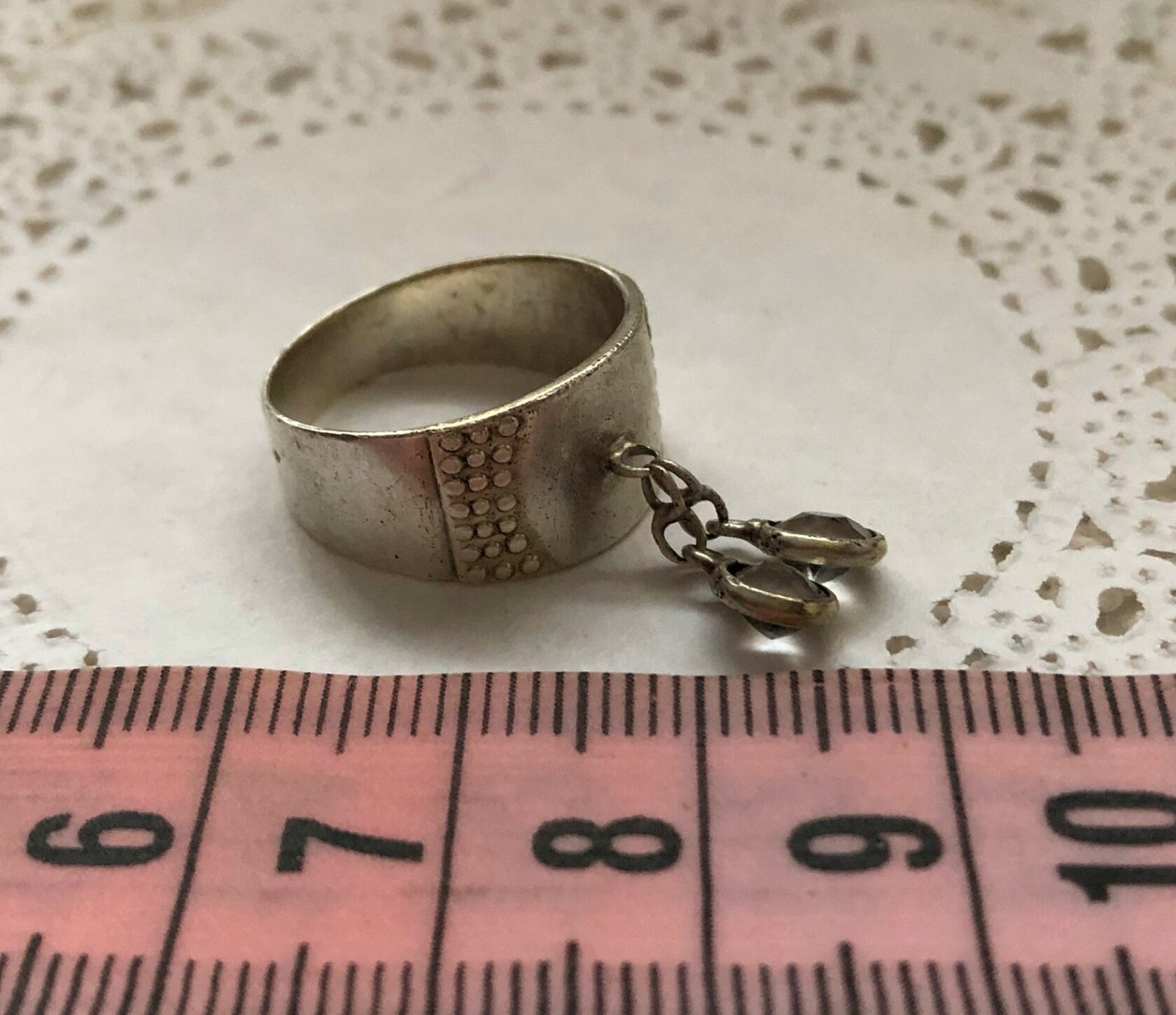 Rare Model Estate Vintage Ring Soviet Silver 875 Rock Crystal Size 6.5 USSR