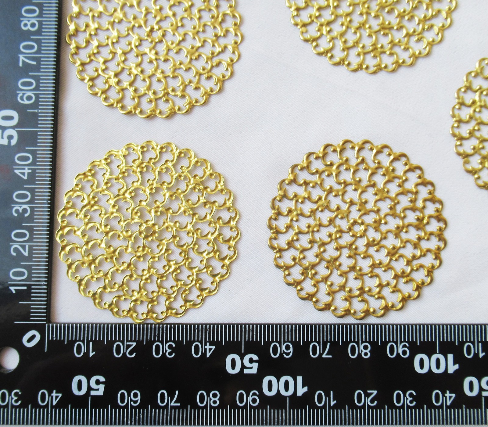 30pcs Round Brass Filigree Stamping 48mm DIY Craft Findings Wholesale Supplies