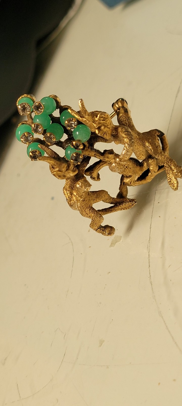 Antique Rare De Nicola Mystical Creature Faux Gem Pendant Brooch